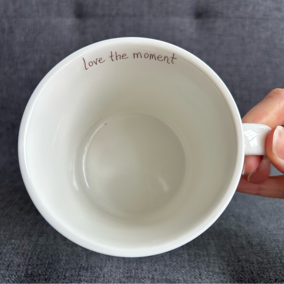 Floral “A” Initial “Love the Moment” Mug, White, Purple, Colorful, 12 oz - Picture 7 of 15